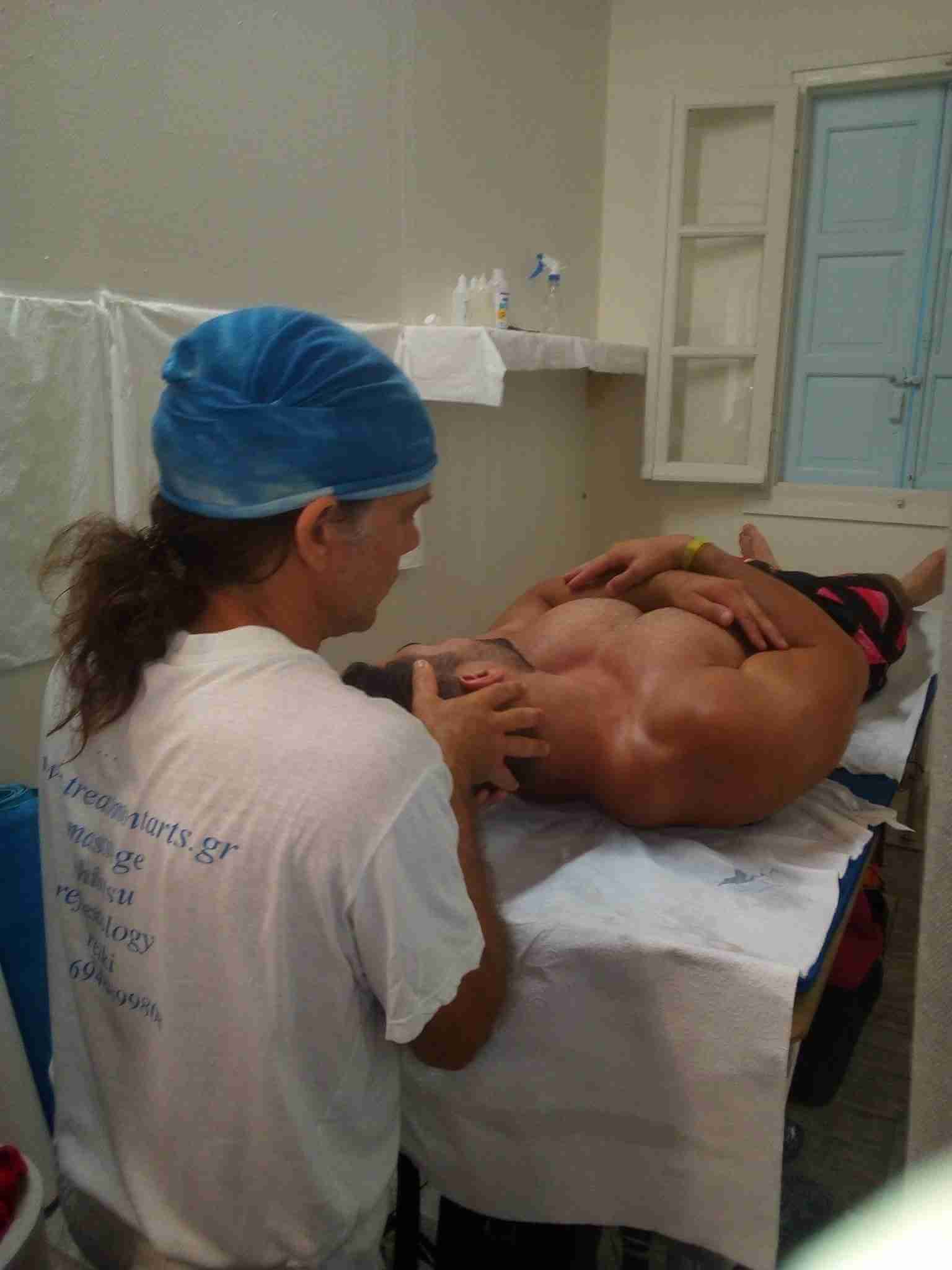 picture of a man getting a head massage